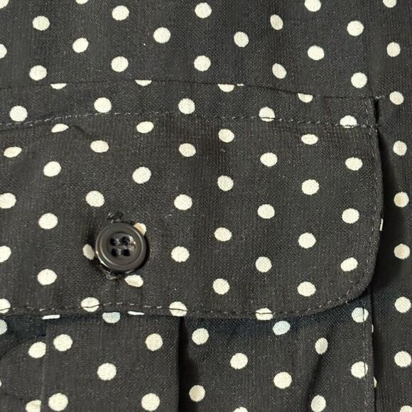 Notations XL black & white dot 2 pocket adjustable sleeve blouse - Picture 6 of 10